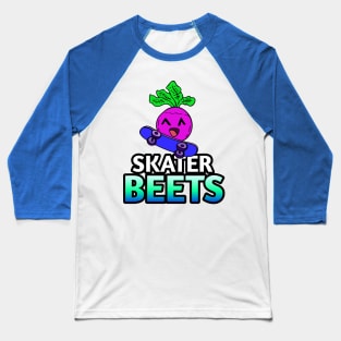 Skater Beets - Kawaii Beets - Cute Veggies - Graphic Vector Clipart Baseball T-Shirt